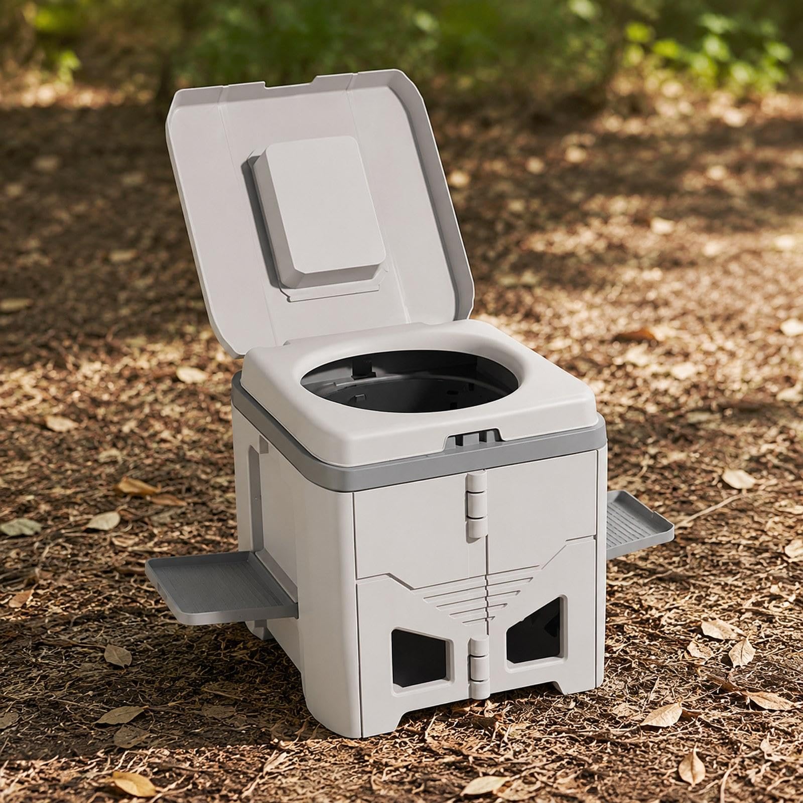 Inodoro Portátil Plegable Sanitario Compacto Asiento Multifuncional con Tapa Material PP Cómodo Fácil de Limpiar Adecuado para Camping Excursiones PES