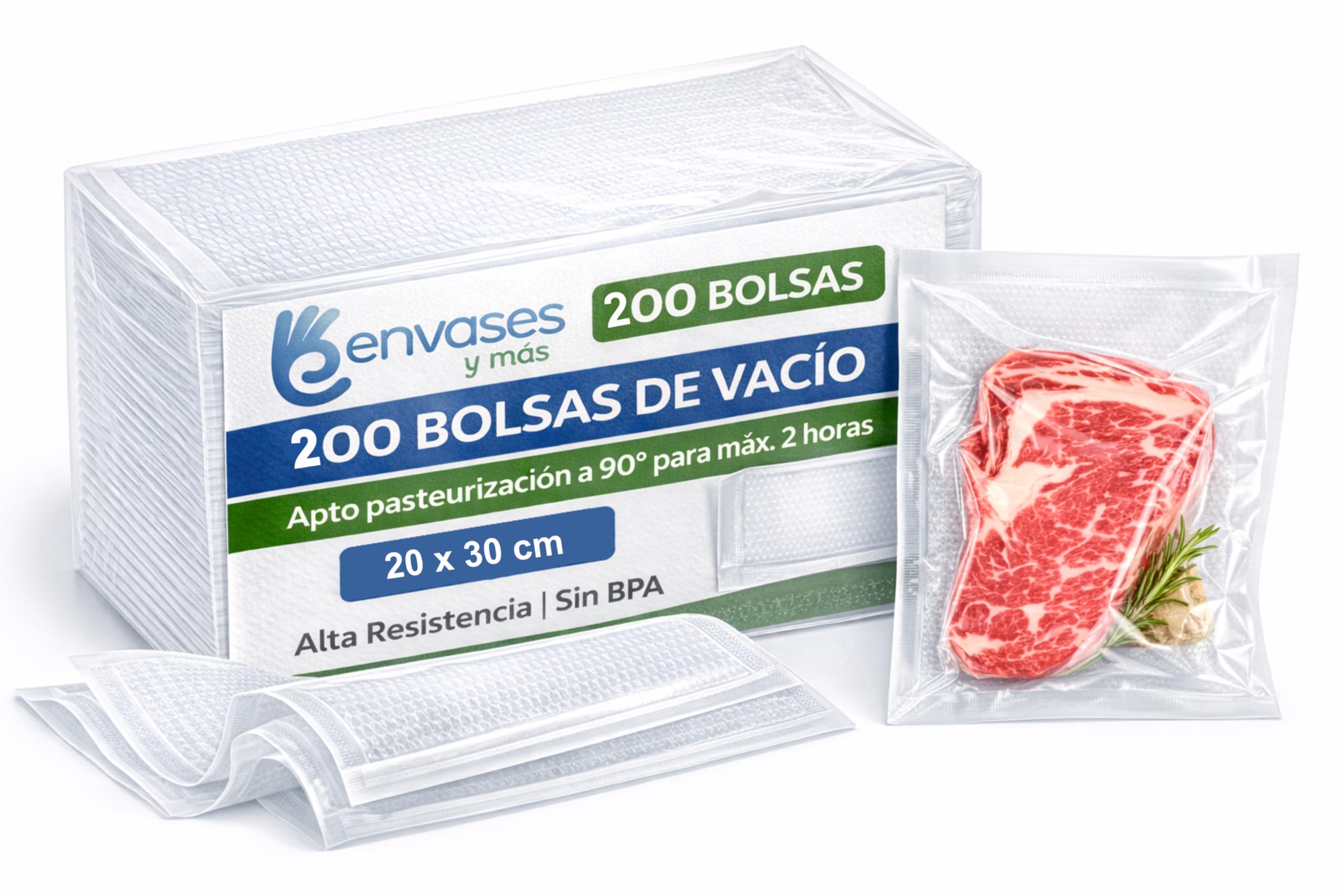 Envases y Más Bolsa De Vacío Gofrada Para Alimentos Compatible Con Máquinas De Envasado Domésticas Sellado Hermético Alta Resistencia Apto Sous Vide Y Conservación Prolongada (150/250 mm 100 Bolsas) — view 11