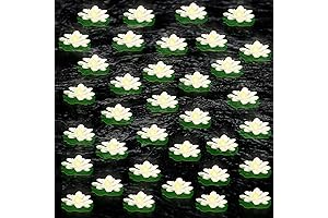 42 Pcs Floating Pool Lights, Battery-Operated LED Lotus Floating Lanterns Lifelike Floating Flower Light