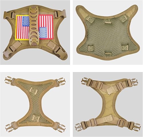 Miniatura 7 de Chaleco táctico de trabajo para perros, arnés de entrenamiento sin tirones, ajustable, chaleco militar al aire libre con mango de escombros Molle,