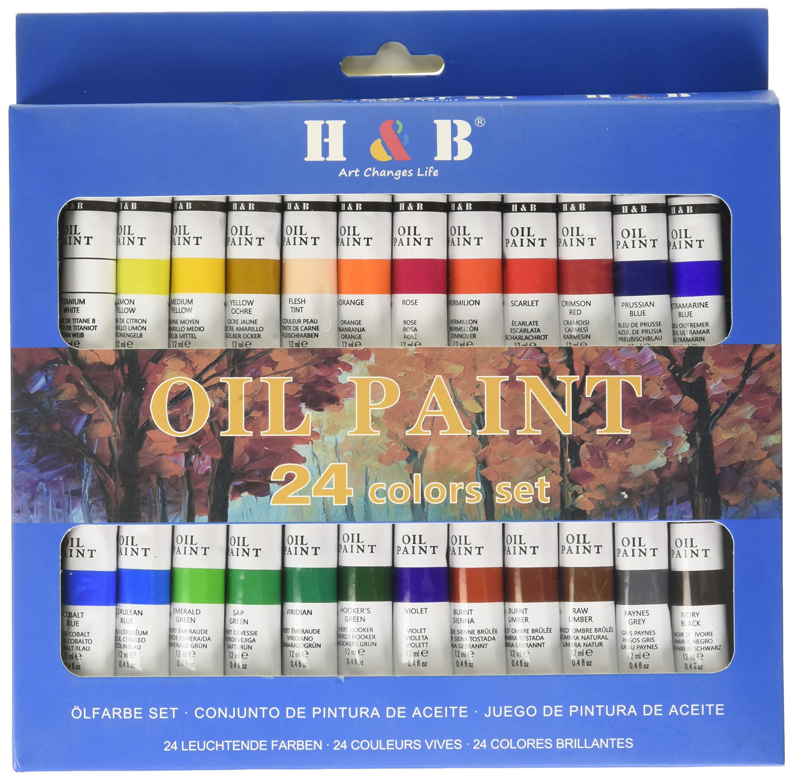 H&BArt Changes Life Oil Paint 24 Colors Set