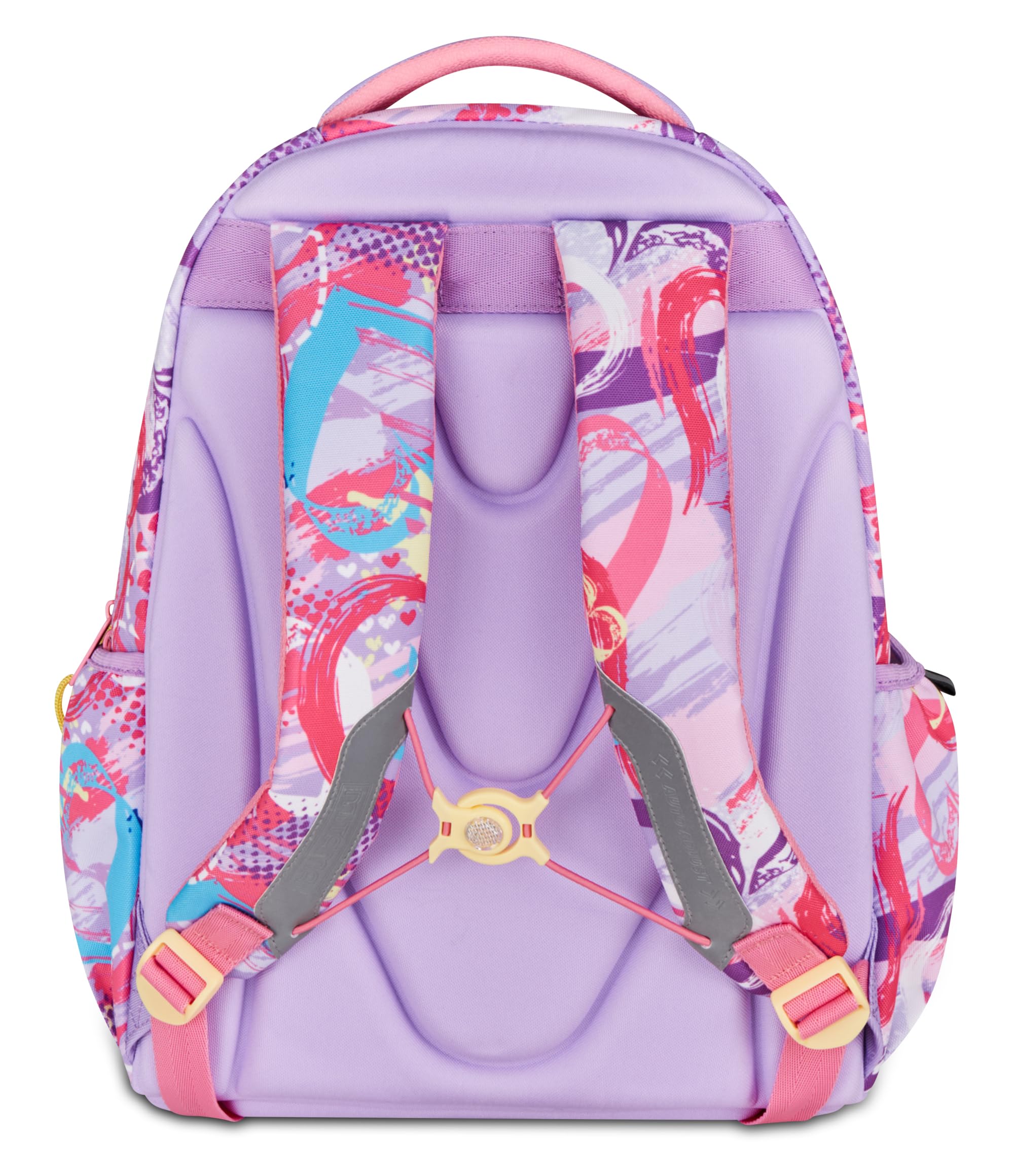 Mitama Zaino Scuola Elementare New Plus Rainbow, Extra Capienza, Bambini e Bambine, Tasca Porta Borraccia, Schienale Imbottito, viola