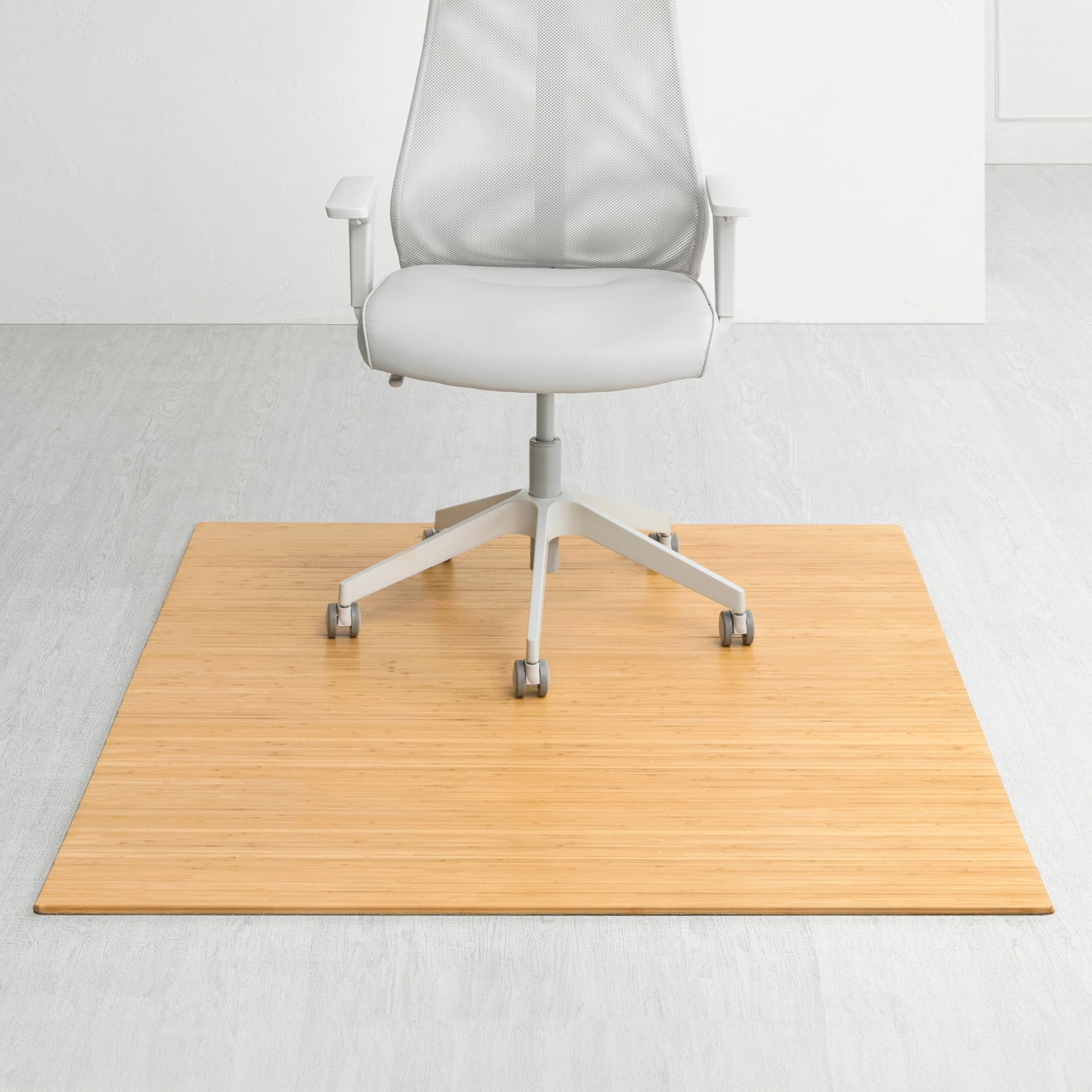 Anji Mountain Office Chairmat Thickest Sturdy Bamboo Chairmats Highly Premium Quality Anti-Slip Heavy Duty for Multi-Purpose Hardwood Floor