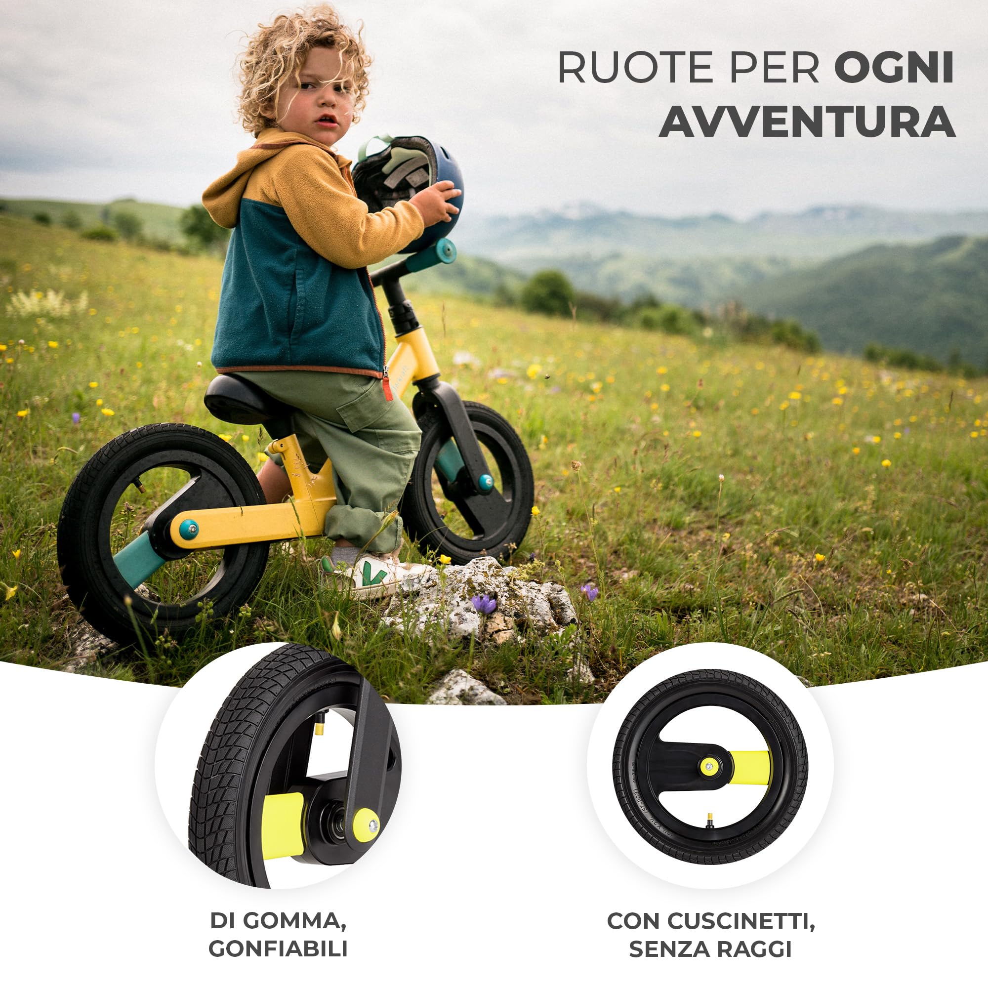 Kinderkraft GOSWIFT Bicicletta Bambini 3-5 anni 12 Pollici, Ultraleggero, Bici senza Pedali, Sella Regolabile