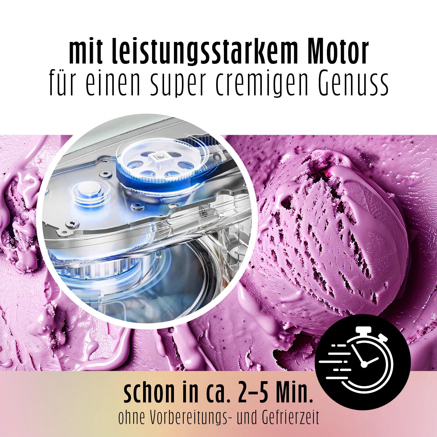 GOURMETmaxx SmoothUp Eismaschine 800 Watt | Eismaschine 10 Programme inkl. Mix-in-Funktion | Eiscreme-Maschine – Slushies & Eiscreme selber machen | Speiseeisbereiter LED Display – 2 Becher inklusive