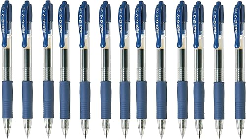 Pilot G2 Premium Bolígrafos de gel recargables y retráctiles, punta fina, 0.028 in, tinta azul (31021), 13 bolígrafos