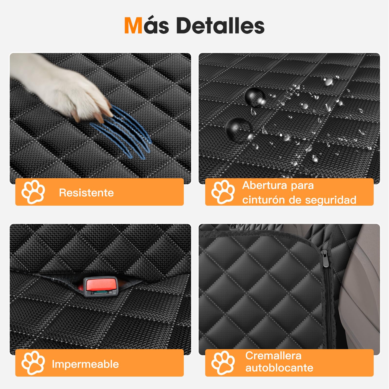 JOEJOY Funda Perros Coche, Funda de Asiento para Perros Impermeable y Resistente, Protector Coche con Ventana de Malla Visible y Cremallera, Universal para SUV, Camión