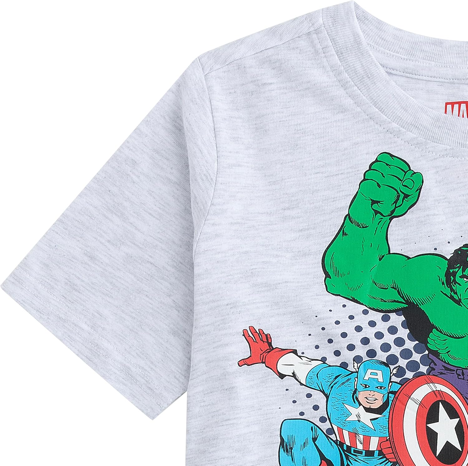 Marvel Avengers Captain America Hulk Iron Man Spider-Man Boys Short Sleeve T-Shirt and Shorts Set for Toddler and Big Kids - Image 4