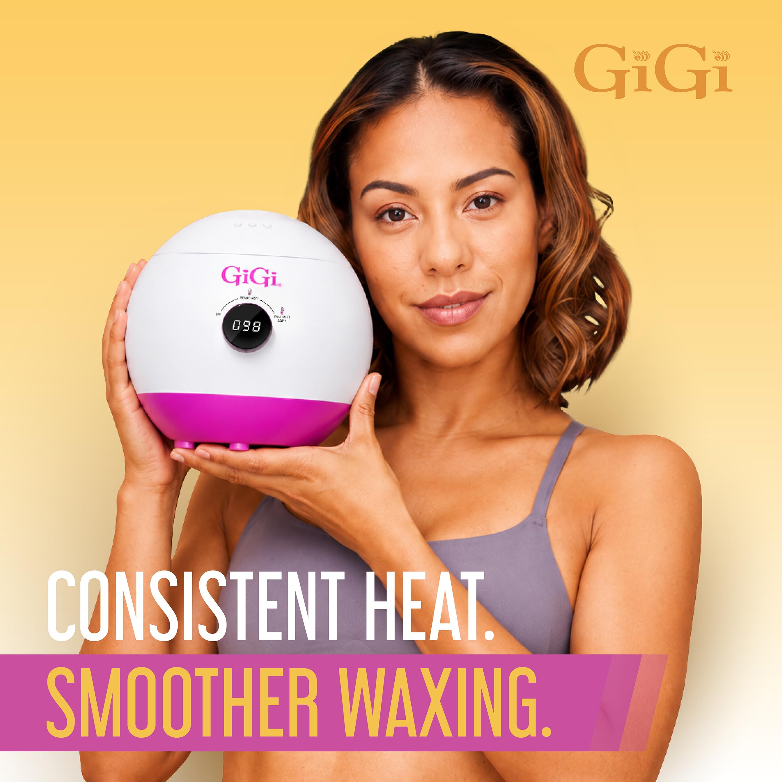 GiGi Scaldacera digitale – Riscaldatore professionale per depilazione con controllo della temperatura regolabile, macchina domestica per viso, corpo e bikini