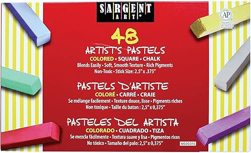 Sargent Art 22-4148 Pastel de tiza cuadrada de colores, 48 unidades