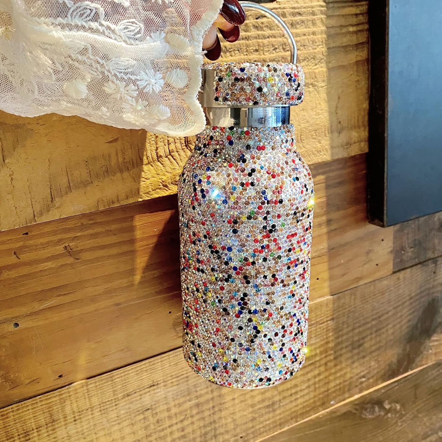 Diamentowa termos, butelka termiczna, Bling Rhinestone butelka wody kubek podróżny ze stali nierdzewnej kubek wody sport samochodowy kubek podróżny dla kobiet strona główna impreza na świeżym powietrz
