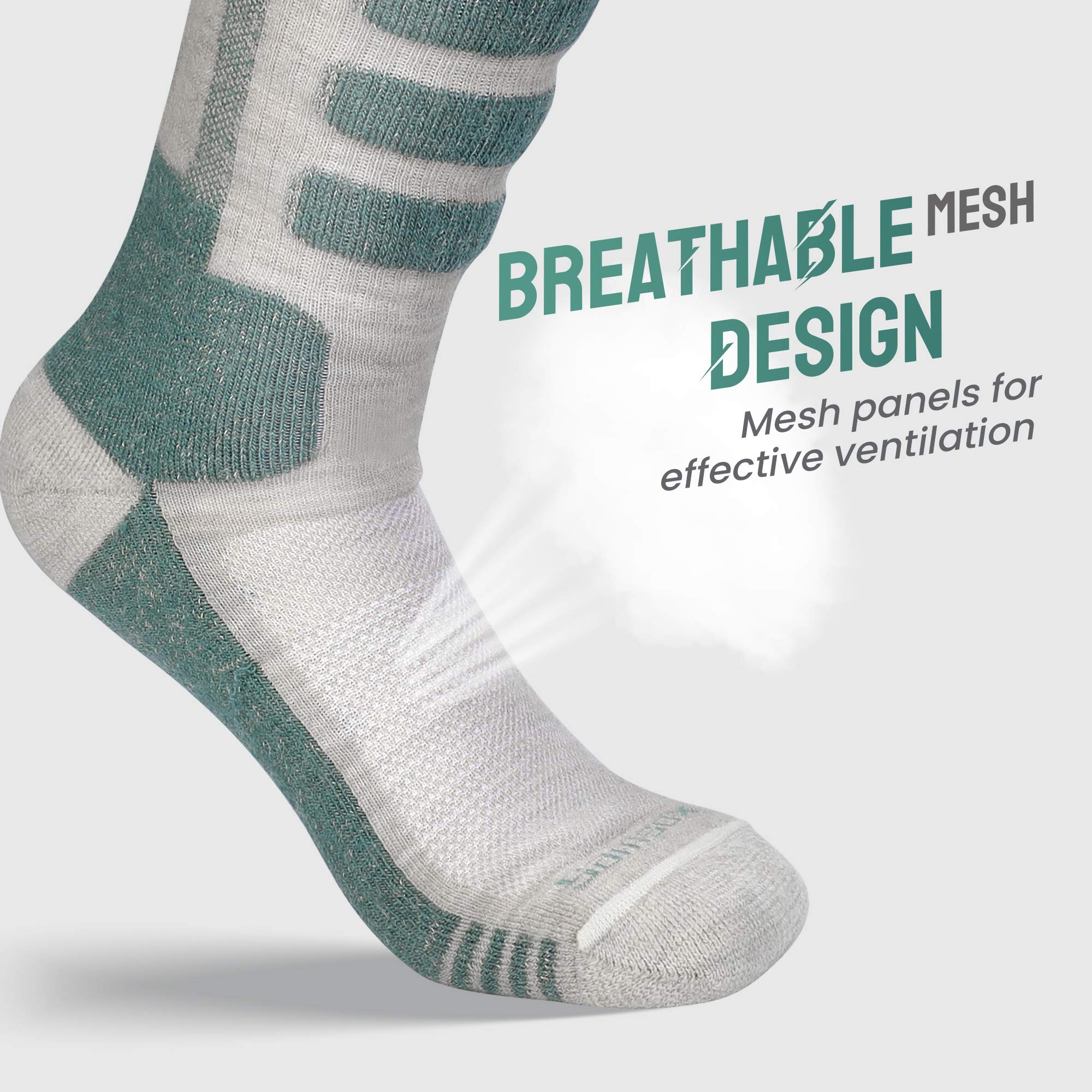 SAMSOX 2 Paar Merino Wolle Skisocken Made in USA Over-the-Calf Ski- und Snowboardsocken für Damen & Herren (Ashland)