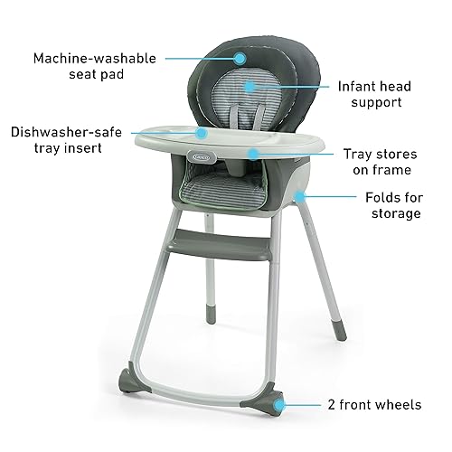 Miniatura 6 de Graco - Silla alta Made2Grow 6 en 1 se convierte en asiento elevador de comedor taburete juvenil y más Monty