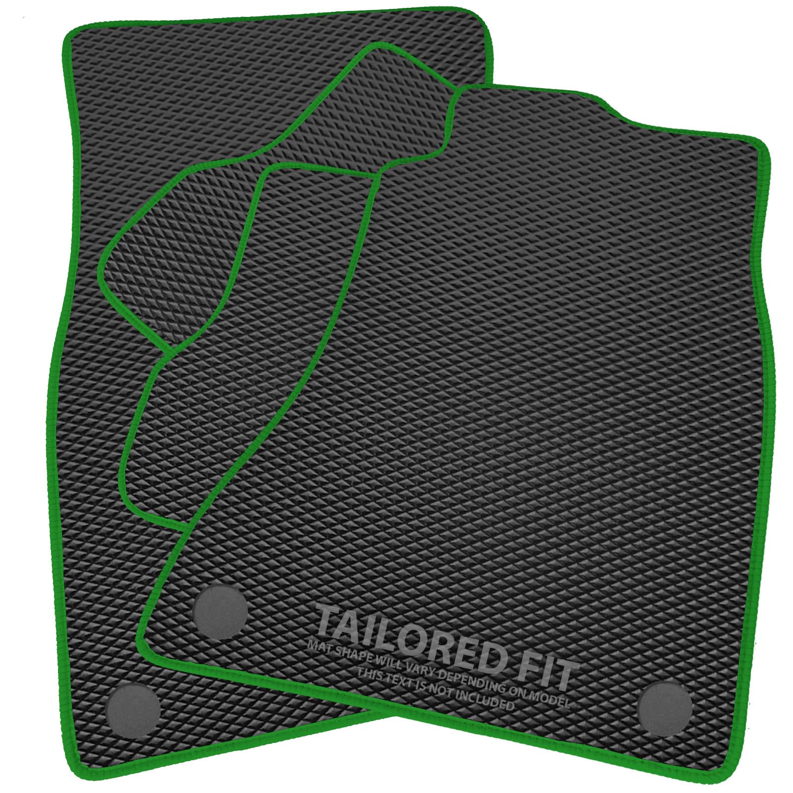 Rubber Car Mats for Porsche Macan [E] (2024 -) Exclusive Diamond Rubber with Green Ribbed Trim [2864]