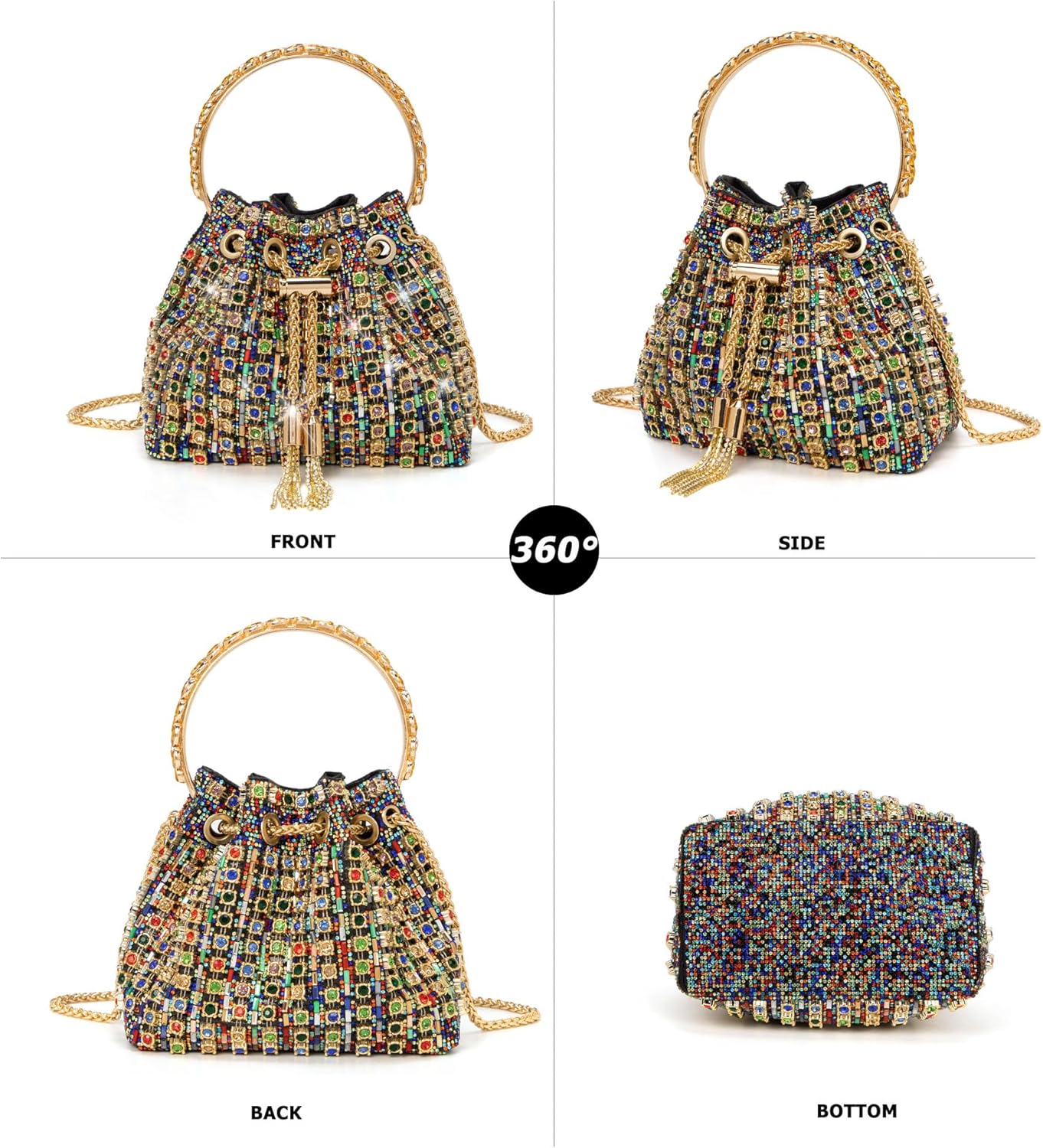 Sparkly Diamond Evening Bag Clutch Purses for Women Rhinestone Purse Glitter Handbag for Party Prom Cocktail Wedding - Image 3