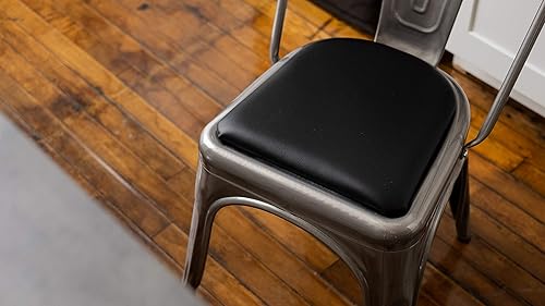 Miniatura 6 de Cojín de silla y taburete con respaldo redondeado para Tolix y otras sillas de metal (negro)