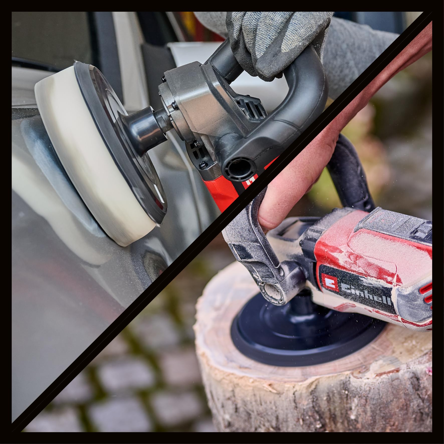 Einhell Lucidatrice e smerigliatrice CC-PO 1100/150 CE (1100 W, platorello levigatura Ø 150 mm, regol. elettronica giri 500 - 3.500 min-1, elettronica costante, fissaggio a strappo, accessori incl.)