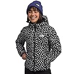The North Face Girls Reversible North Down Hooded Jacket, M, TNF Black/TNF Mini Toss Print