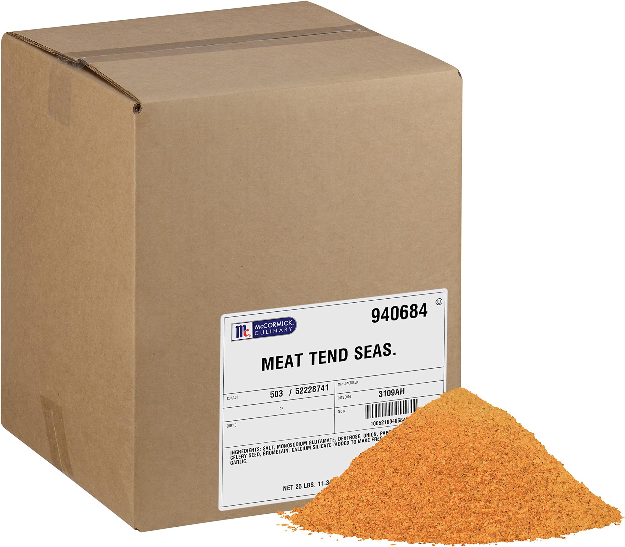 McCormick Culinary Seasoned Meat Tenderizer, 25 lb - One 25 Pound Box of Meat Tenderizer Seasoning for Fall-off-the-Bone Dishes, Apply on Meat for a Bold Flavor