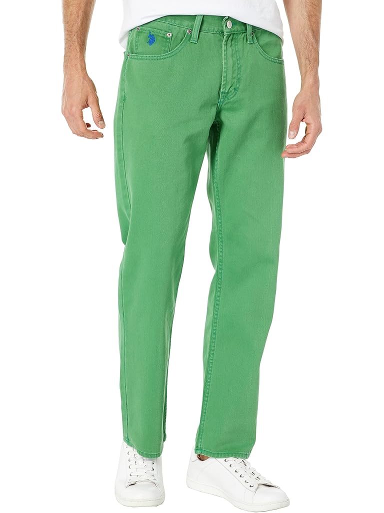U.S. POLO ASSN. Slim Straight Five-Pocket Jeans in Washed Cactus