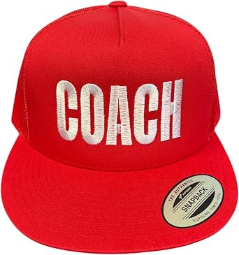 The Goozler Coach Unisex Mens Ladies Adjustable Snap Back Embroidered Hat Flat Bill Sports Basketball Football Soccer Cap