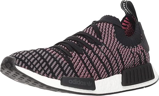 adidas Originals Men's NMD_R1 STLT Primeknit Running Shoe, Black/Grey/Solar Pink, 8.5