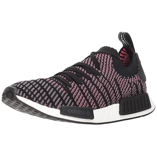 adidas Originals Men's NMD_R1 STLT Primeknit Running Shoe, Black/Grey/Solar Pink, 8.5