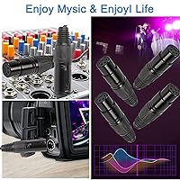 Vista 6 de XMSJSIY Conectores XLR hembra de 4 pines, conector de micrófono de audio XLR-F de 4 pines, conectores de cable XLR de repuesto, enchufe F de audio