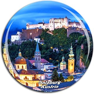 Fortress Hohensalzburg Salzburg 1 Austria Fridge Magnet 3D Crystal Glass Tourist City Travel Souvenir Collection Gift Strong Refrigerator Sticker