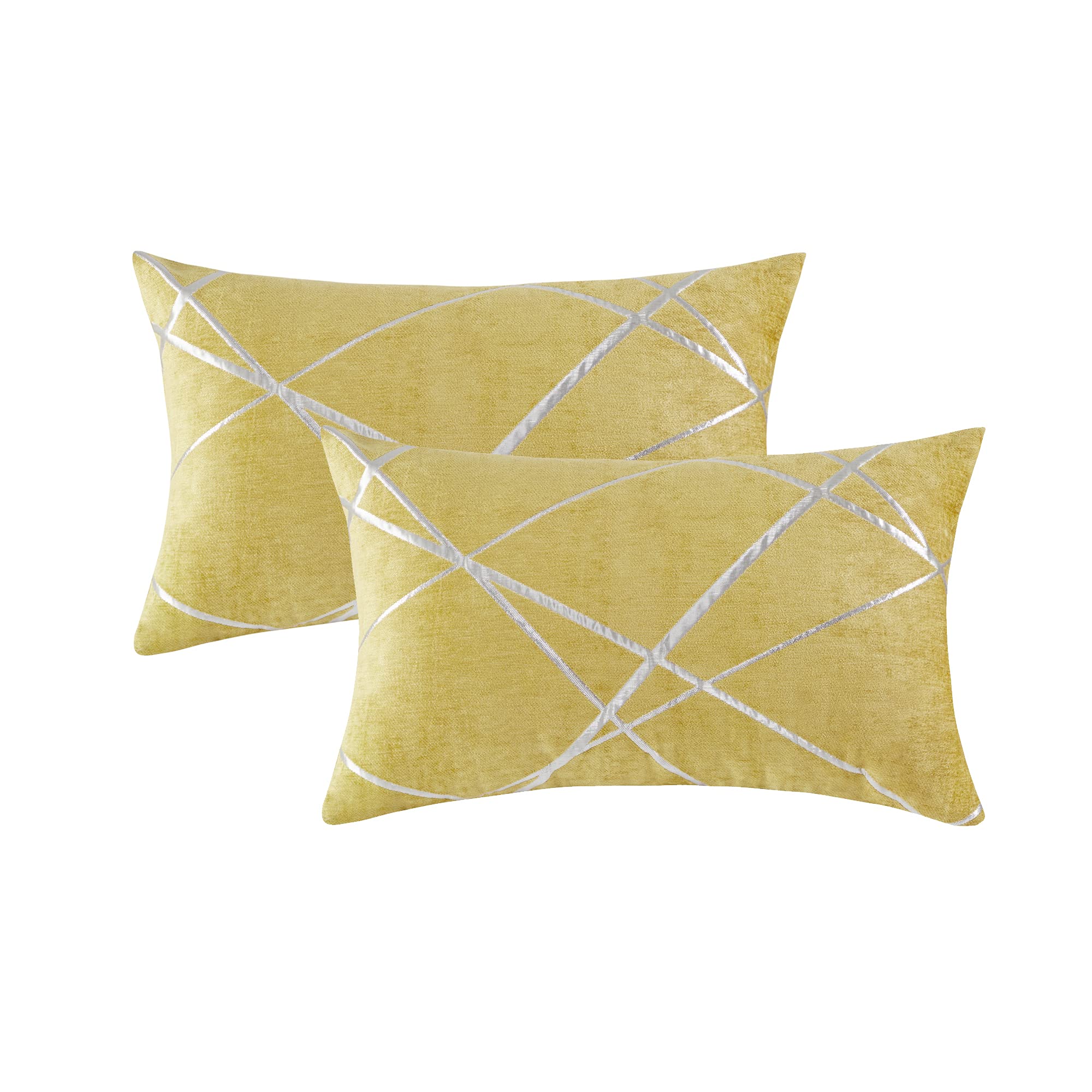 GIGIZAZA Federa per Cuscino in Velluto Giallo, 50 x 30 cm