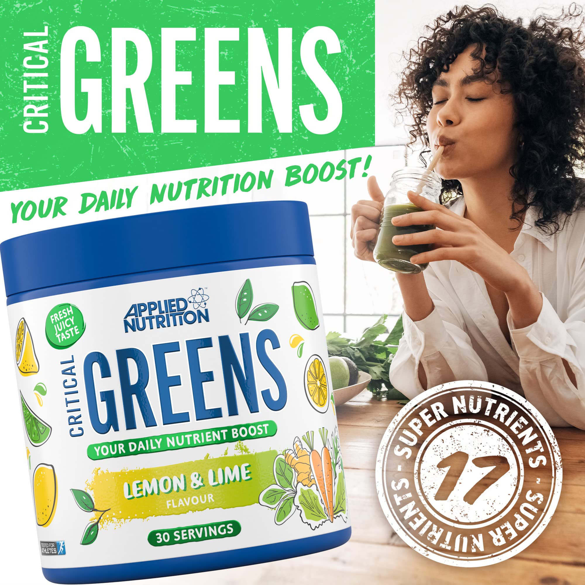 Applied Nutrition Critical Greens Powder and Superfood Blend for Gut Health Energy and Immune Support Vegan Daily Greens Juice Powder (150g - Image 2