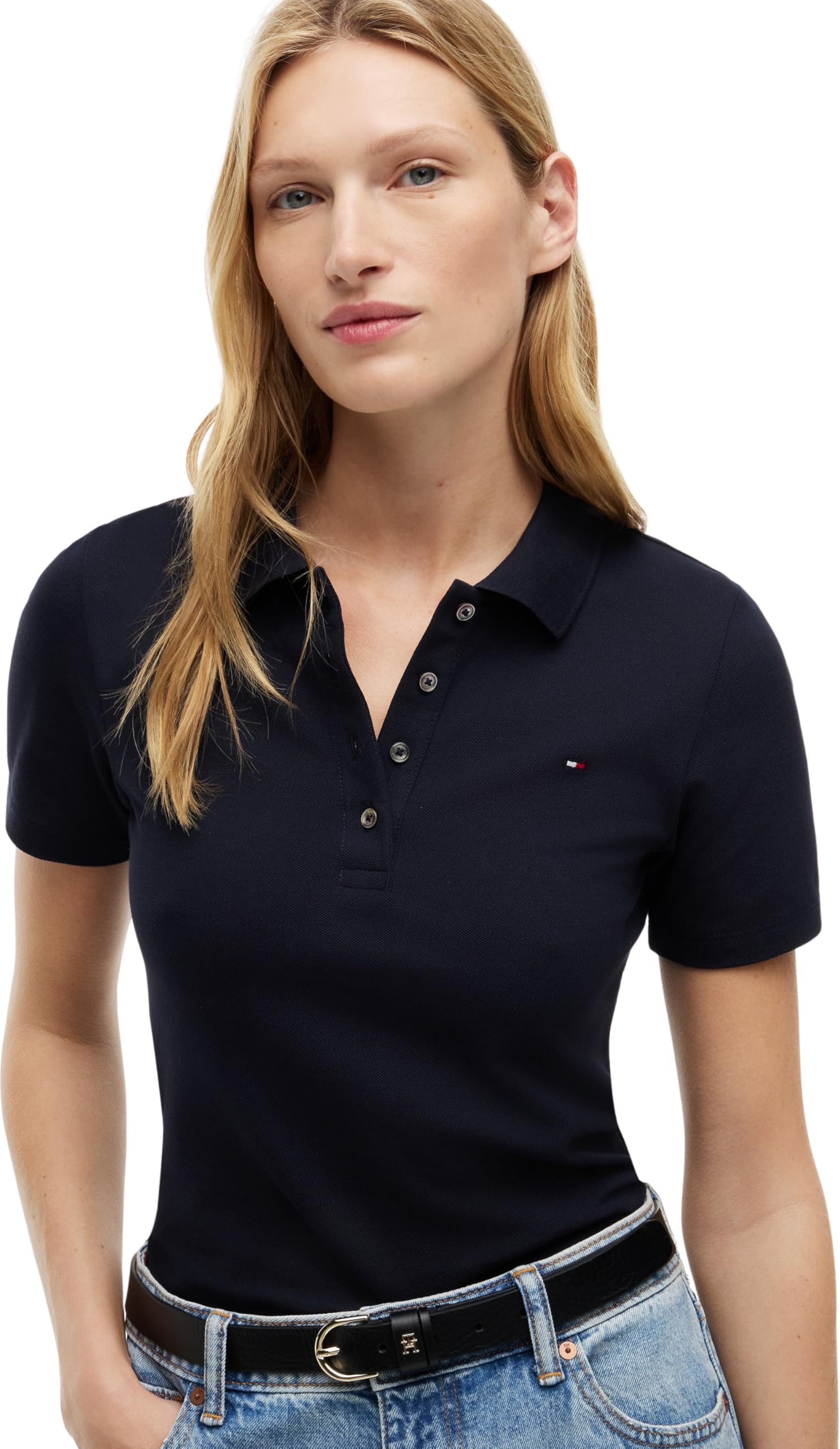 Tommy Hilfiger Donna Maglietta Polo Maniche Corte 1985 Polo Slim Fit