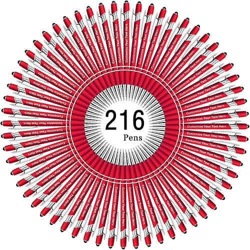Aolun 216 bolígrafos personalizados, bolígrafos de grabado personalizado con lápiz capacitivo, metal suave al tacto, nombre grabado, logotipo o