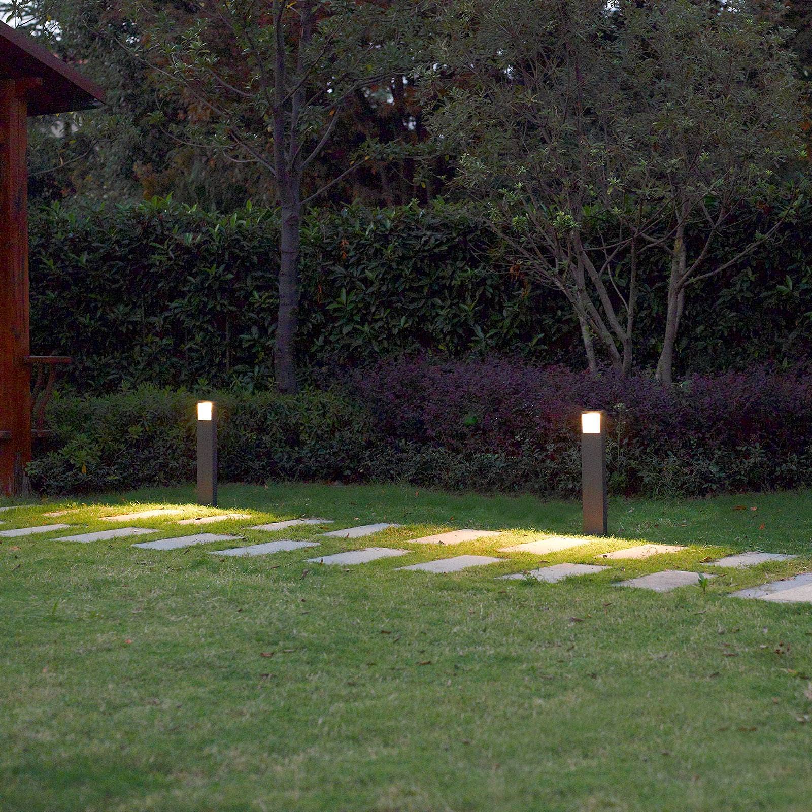 Lucande Lampada LED da esterni (Moderno) colore Nero, in Alluminio lampadina inclusa lampioncino paletto luminoso lampada viale lampione