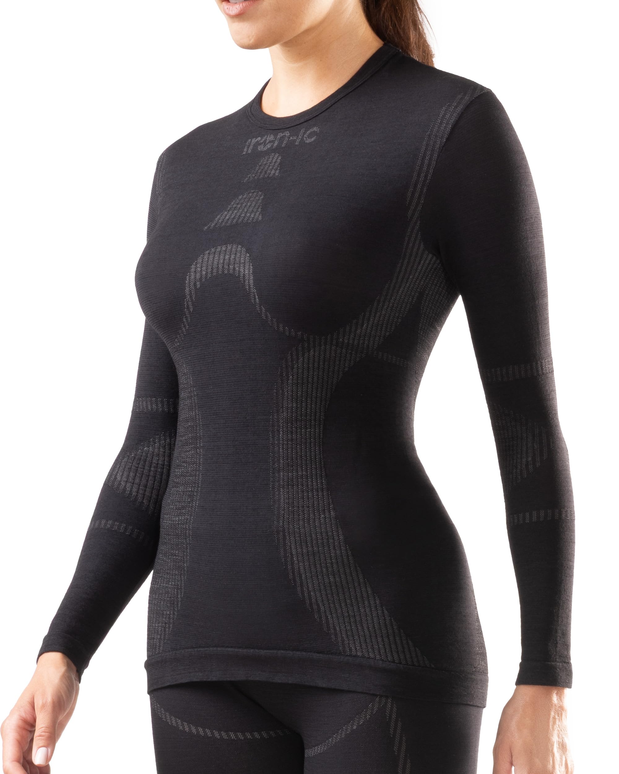 Iron ic - Damen Langarm T-Shirt Seamless Merino Thermoregulierend - Komfort Fit - Art. 213005