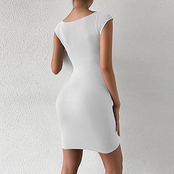 Amazon.com: Women's Slim Dress Vintage Bodycon Sleeveless