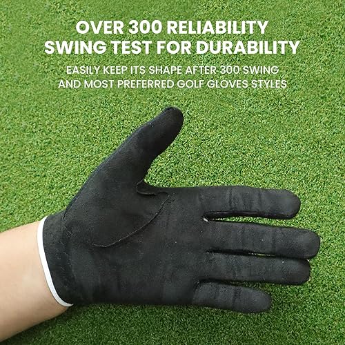 Miniatura 7 de FINGER TEN Guante de golf para hombre paquete de agarre de lluvia con mano izquierda ajuste duradero para mojado caliente en todo tipo de