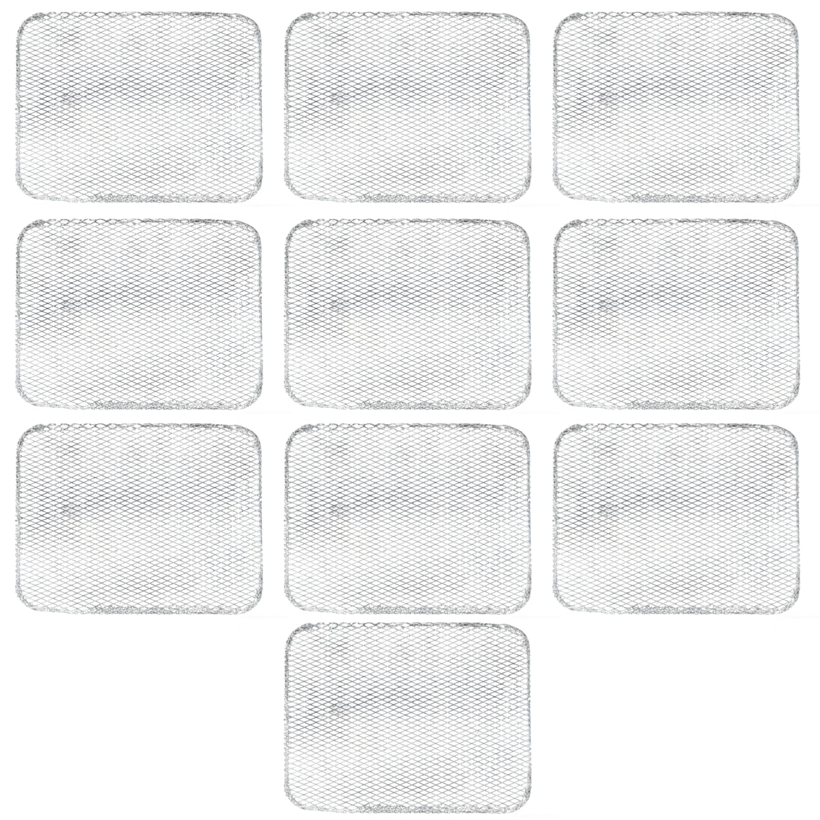 Lot de 10 grilles de cuisson jetables pour barbecue, 16 x 12 in, 40 x 31 cm, tapis en aluminium à surface antiadhésive, design en maille, empêche la chute des aliments, facile à nettoyer