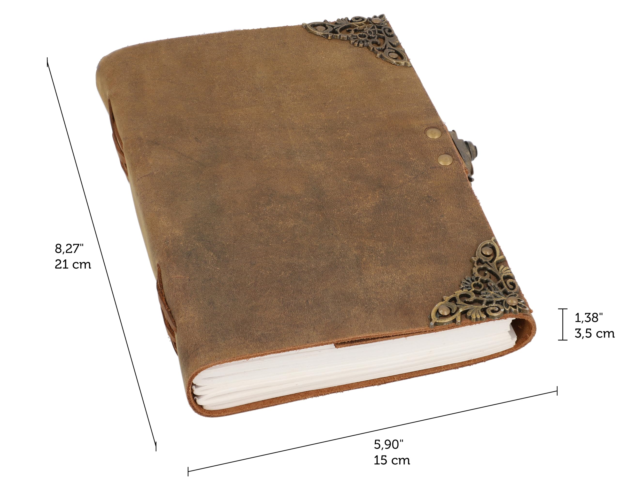 Gusti Cuir studio - Carnet de notes"Gerendiell" Cuir de buffle GL 2P49-24-20