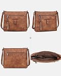 FADEON Large Crossbody Bag for Women Crossbody Purse, Leather Cross Body Purses Multi Pocket Roomy Shoulder Bag