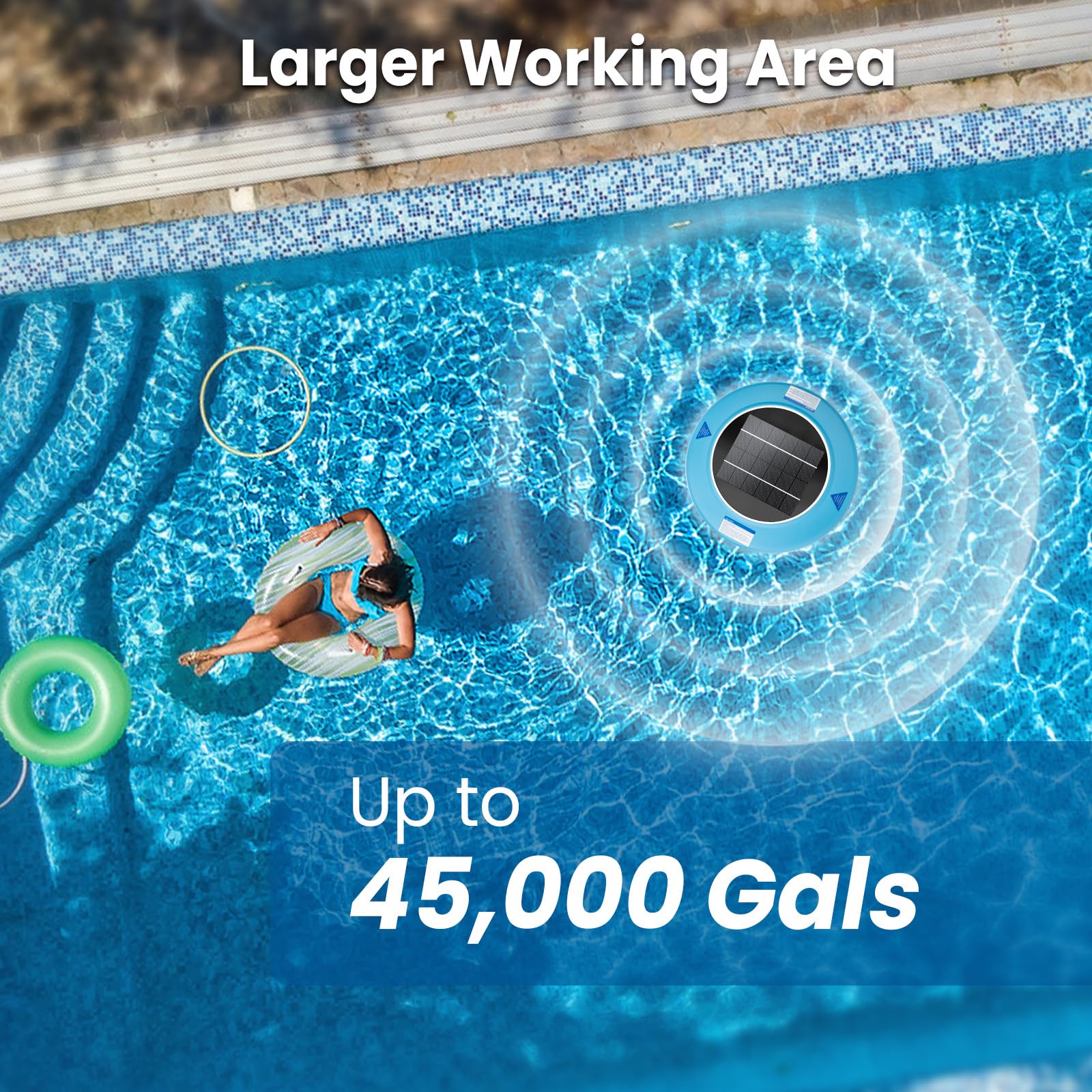 Appareil solaire d'entretien de l'eau de piscine pour piscines hors sol et