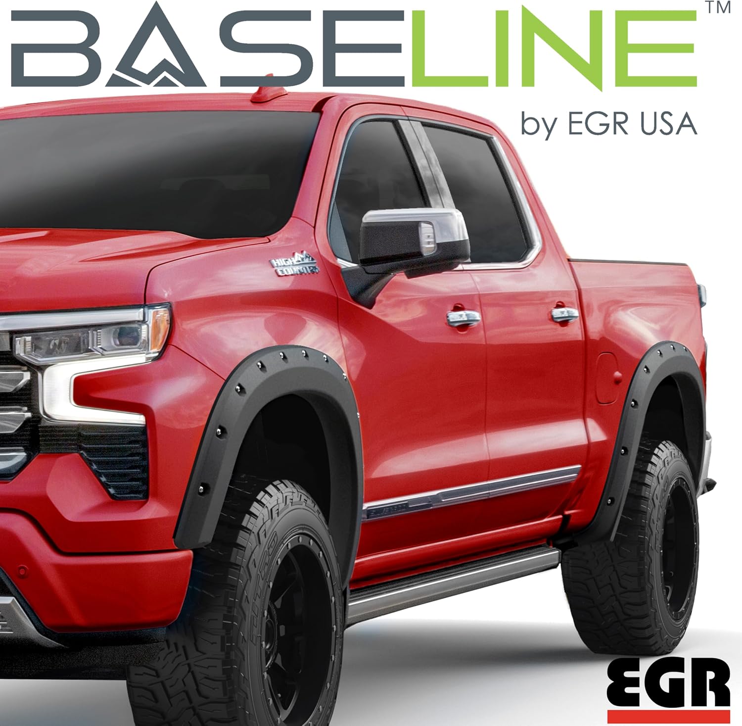 EGR BLF1041 Baseline Series Bolt-on Style Fender Flares Compatible with Chevy Silverado 1500 Standard, Extended & Crew Cab (2023-2025) Excluding ZR2 Models
