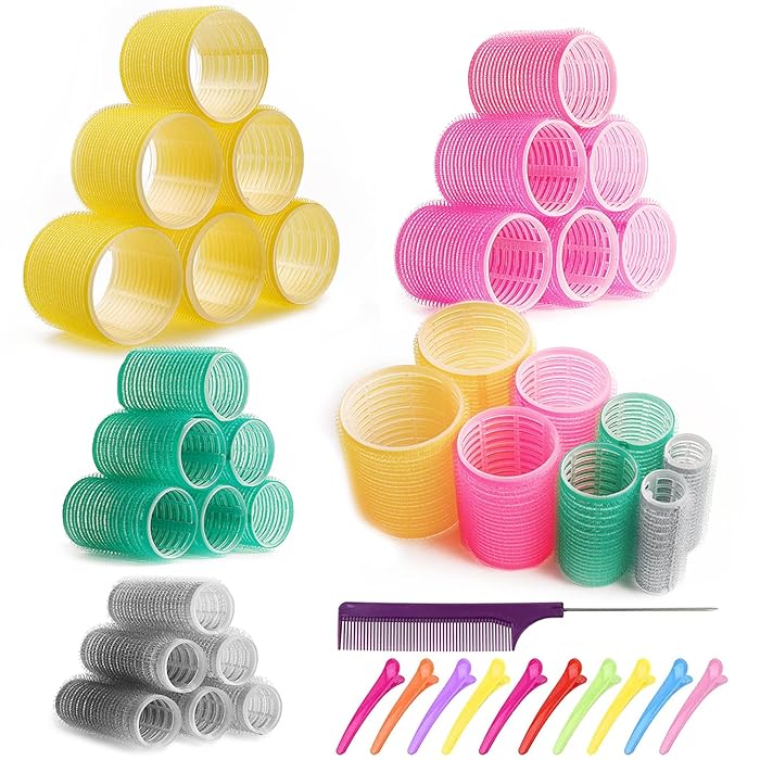 Buy Jumbo Hair Rollers Hair Curlers. Large Self Grip Hair Curlers for