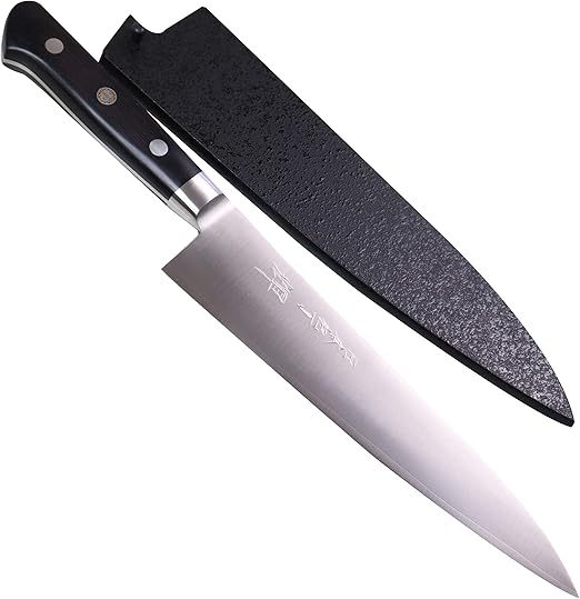 Kagayaki Japanese Chef’s Knife, KGR2-3 Professional Gyuto Knife, R-2 Special Steel Pro Kitchen Knife with Ergonomic Pakka Wood Handle, 8.2 inch