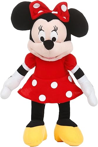 Disney Peluche clásico Minnie Mouse vestido de lunares rojos de 15 pulgadas muñeca de juguete