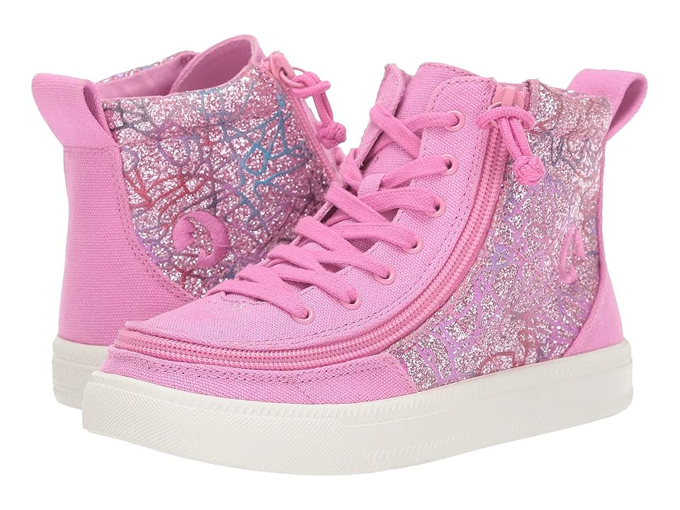 BILLY Footwear Kids Classic Lace High (Little Kid/Big Kid) (Pink Print) Girls Shoes INTERNATIONAL SHIPPING