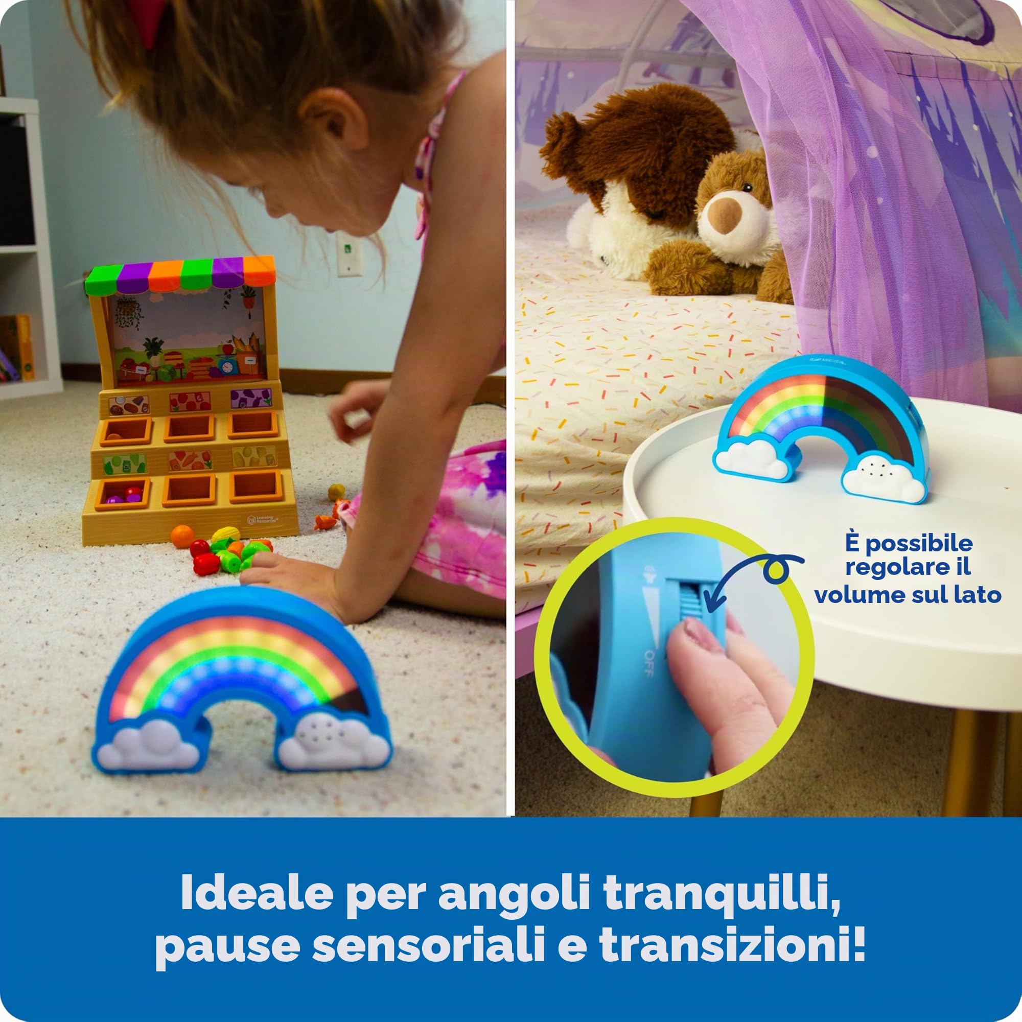 Learning Resources Timer Visivo Arcobaleno per Bambini, Dai 3 Anni, Timer per Classe e Casa, Supporto Sensoriale per Transizioni, 5 Impostazioni di Tempo