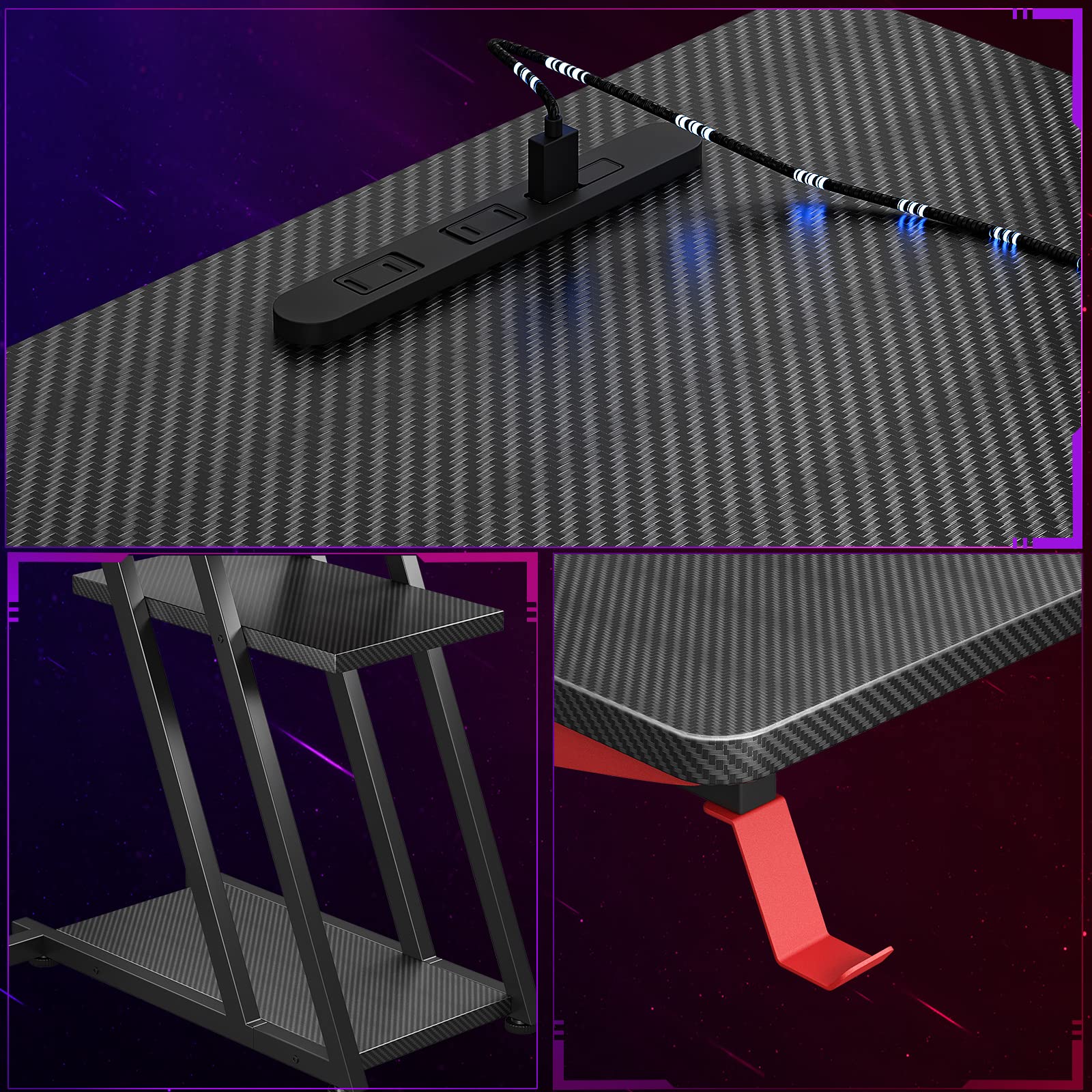 Amazon | MOTPK ゲーミングデスク L字 パソコンデスク コンセント付き