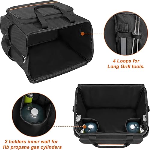 Miniatura 2 de GRAOSO Bolsa de almacenamiento para parrilla de barco compatible con hervidores Magma Marine, funda de transporte con 4 bolsillos laterales para