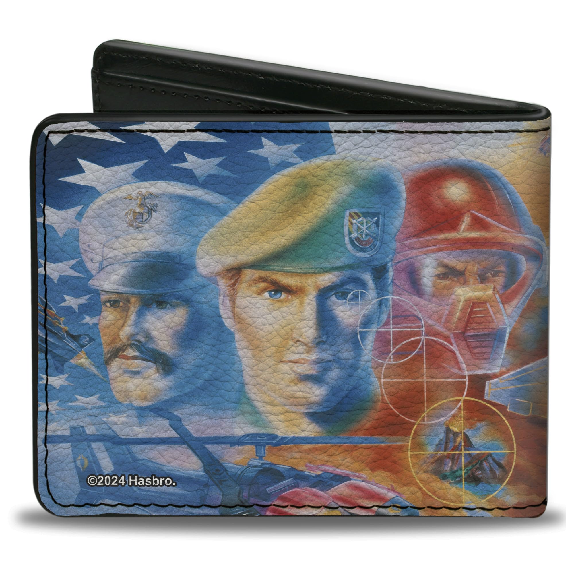 Hasbro Wallet, Bifold, GI JOE Retro Shuttle Poster Scene, Vegan Leather